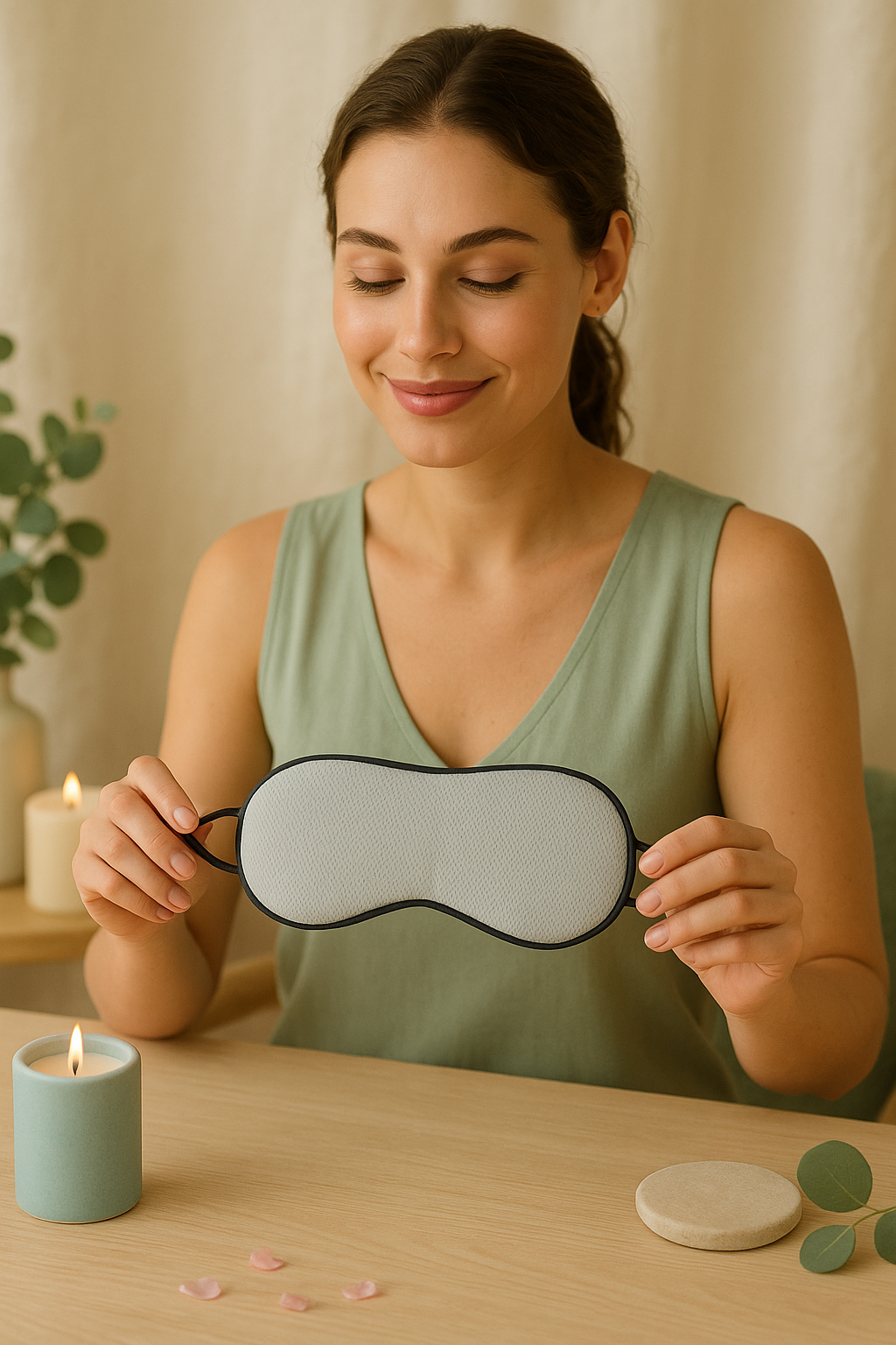 Sleeping Eye Mask Korean Style Ice Silk Warm And Cool Dual Use Adjustable Travel Light Blocking Breathable Eye Mask